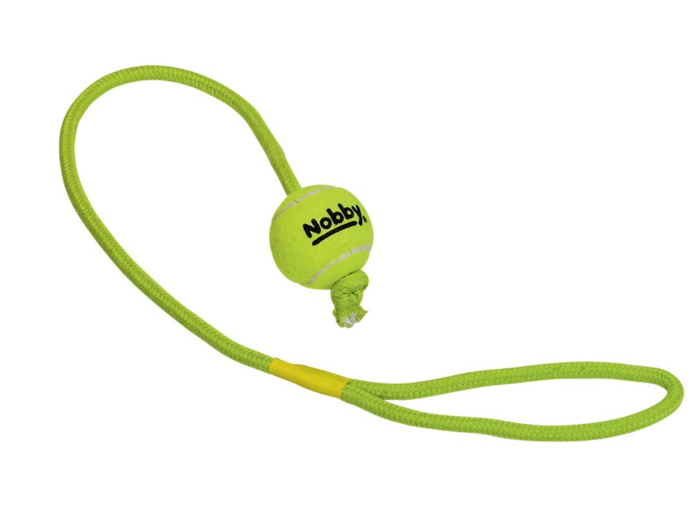 Nobby Tennis Ball with Throw Rope, Small, 5 cm