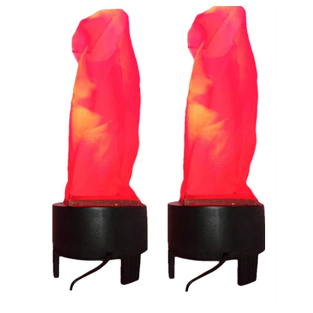 Topchances LED Flame Effect Lights, Silk Cloth Making Flame, 3D Fake Fire Light Dynamic Flame Effect Stage Lamp Artificial Fire Atmosphere Lamp for Halloween Party Decor Holiday Supplies-2packs