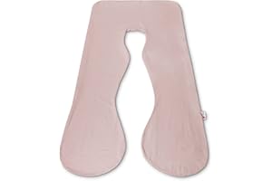 Meiz Pregnancy Pillow Cover, Cooling Pregnancy Pillow Cover U Shaped, Pregnancy Pillow Case Fit 55" x 31" Maternity Pillow, Jersey Cotton Cover, Apricot