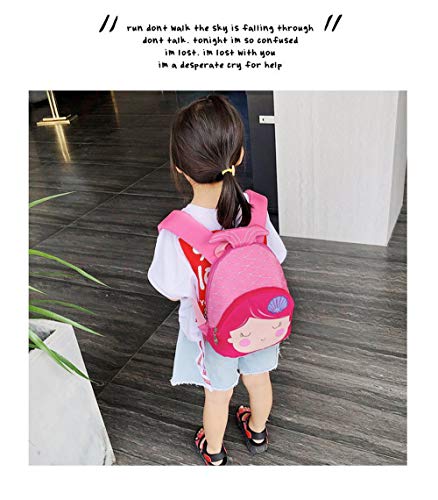 3D Animal Children School Backpack for Girls Mermaid Backpack and Animal Preschool Backpack Childrens for Toddlers (Pink-Rose Hair)