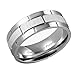 3 PCS 8mm Black Silver Gold Brick Pattern Style Wedding Band Ring, Nickel Free, Cobalt Free!