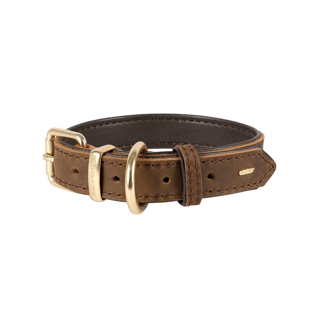 EzyDog Item Details Oxford Premium Adjustable Leather Dog Collar - Small - Brown