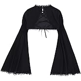 Women Goth Tops Punk Cover Ups Mesh Crop Top See Through Sexy Long Sleeve Blouse Y2k Black Rave Outfit Festival
