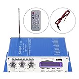 Kentiger FM Audio + MP3 Speaker Car Bluetooth Amplifier HiFi Mini 2 Channel Digital Power Player with LED Light for iPod / Motorcycle