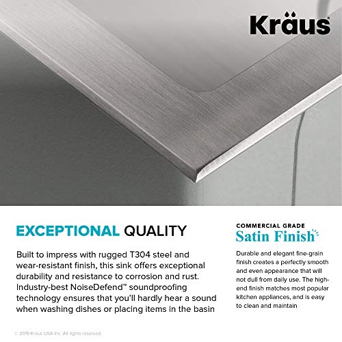 KRAUS 33 x 22 inch DropIn Top Mount Standart PRO Single Bowl 2Hole