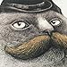 Dapper Mustached Cat Art Print Funny Vintage Persian Siamese Kitten Feline Animal Lover Poster Bowler Hat Tie Suit Home Decor 8 x 10 Inches