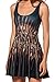 Women's Cartoon Printed Stretchy Sleeveless Pleated Fit and Flare Skater Dress
