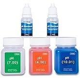 YINMIK pH Meter Calibration Solution Kit(4.00,7.00&10.01) with pH Electrode Storage Solution Kit,3 Bottles pH Calibration Buf
