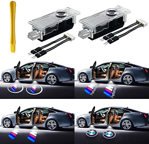 LED Door LOGO projector,Homose Car Courtesy LED Light with 4 pcs Pattern Shadow Welcome Lamp for BMW 3 5 6 7 Z GT X E90 E60 E63 E65 mini series Courtesy Light (Pack of 2)