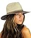 NYFASHION101 Multicolor Weaved Band Matching Brim Panama Fedora Sun Hat, Brown