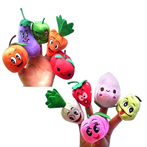 callm Finger Puppet, Fruits and Vegetables Finger Puppet Plush Child Baby Early Education Toys Gift (Multicolor)