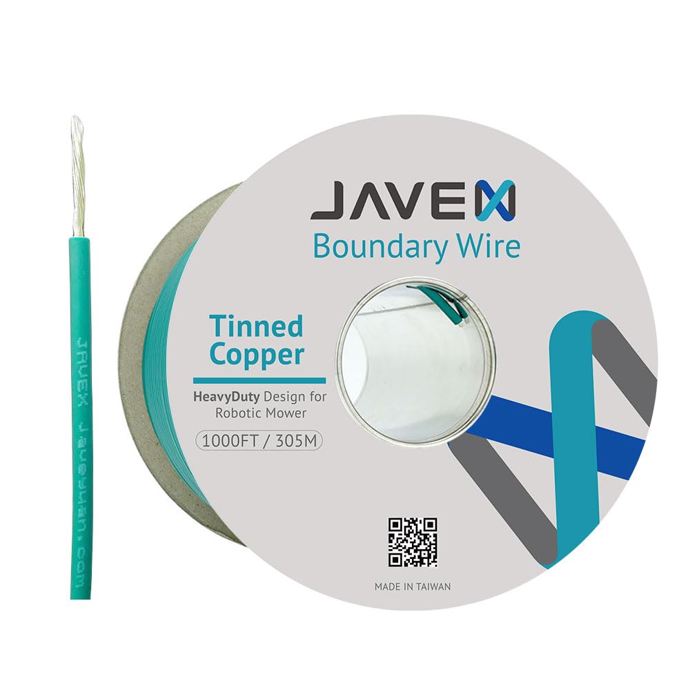 JAVEX Robotic Mower Boundary Wire Cable- Tinned Copper, Heavy Duty Universal for Gardena, Husqvarvna, Worx & Other Lawn Auto-Mower Brands Installation Kit [3.4mm, 24strand x 0.25mm] Green, 305M/1000FT