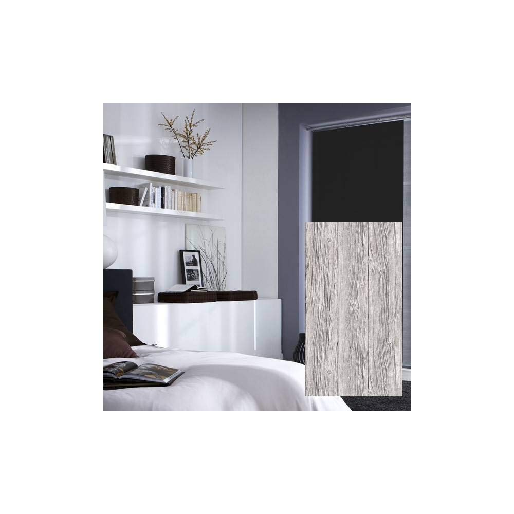 MADECOSTORE Madocore Blackout Panel Curtain, Wood Effect, Grey, 50 x 260 cm