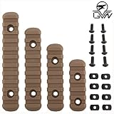 GVN M-Lok Polymer Rail Section 5,7,9,11 Slot Polymer Picatinny/Weaver Rail(4 Pieces Tan)