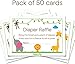 50 Diaper Raffle Tickets for Baby Shower Boy or Girl (50 Pack) - Bring a Pack of Diapers to Win a Prize - Baby Shower Invitations Inserts Request Cards Games Decorations Supplies - Jungle Zoo Animals