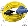 Conntek-20311-025-25-Feet-103-30-Amp-125-volt-L5-30P-Locking-Plug-to-Tri-outlets-with-Light-indicator