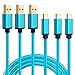 Galaxy 8 Charger, USB Type C Cable 3-Pack (6ft), HI-CABLE USB C Nylon Braided Fast Charger Cable for Samsung Galaxy S8 Plus Note 8, LG V30 G6, Moto Z/Z2, Google Pixel, Nexus 6P, Nintendo Switch (Blue)