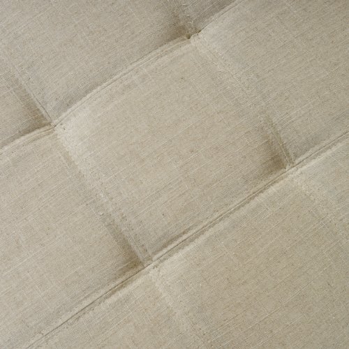 Best Selling Mission Tufted Fabric Storage Ottoman Bench, Beige - Thumbnail 4
