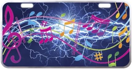 Music License Plate with Durability and Strength -11.8" X 6.1" inches-Silver Trim