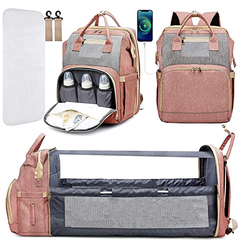 KABAQOO Diaper Bag Backpack with Detachable Changing Station