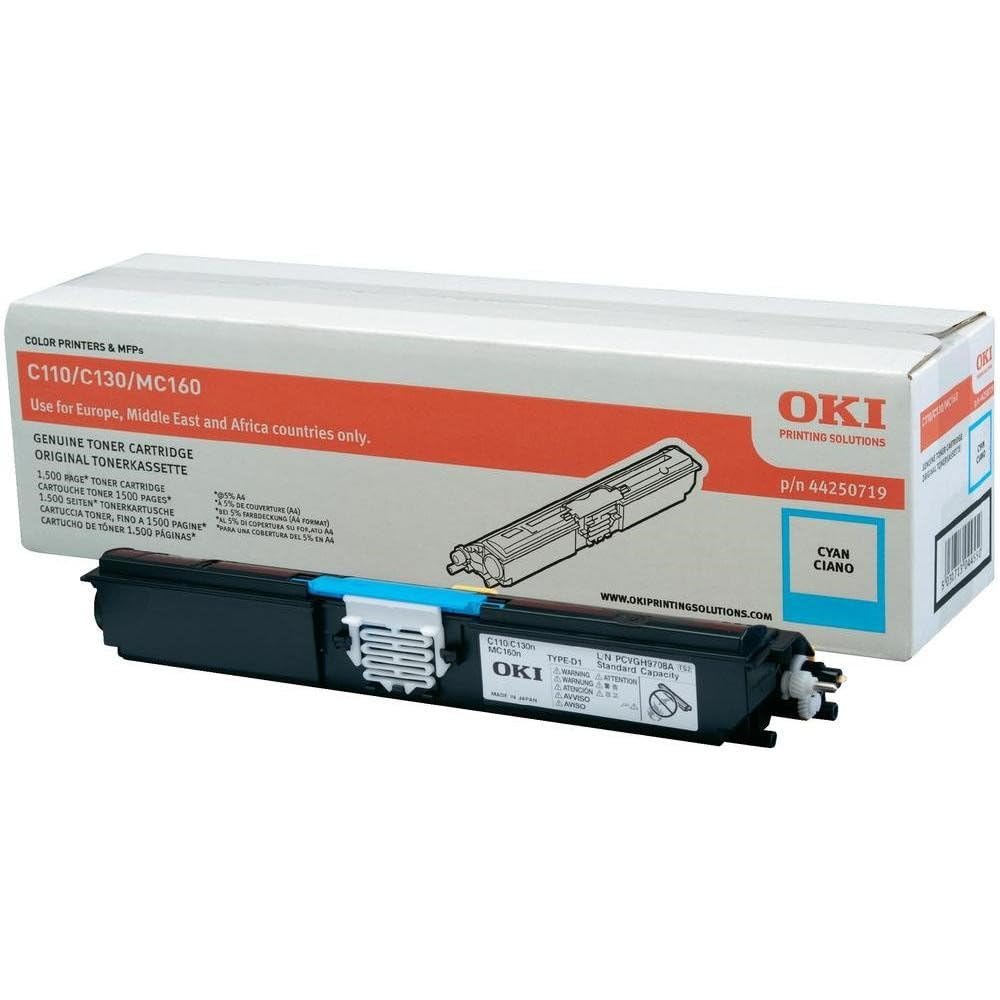 OKI Toner Cartridge for C110/C130N/C160N Multi Function Printers - Cyan
