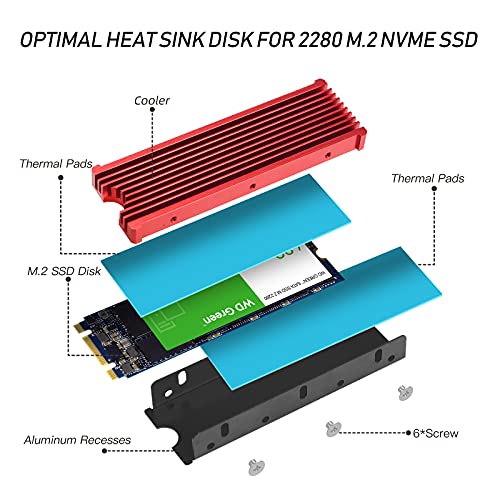 M.2 SSD PS5 NVMe Heatsink for Samsung 980 Pro SN850 with Silicone