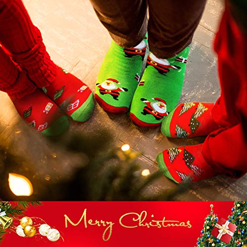 Mens Christmas Socks Funny Crew Socks for Men&Women Colorful Novelty Patterned Socks 6 Pairs US 7-13