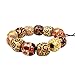Outuxed 100 Pcs 16mm Large Wooden Beads Assorted Round Painted Pattern Barrel Wood Beads for Jewelry Making Bracelet Loose Spacer Charms