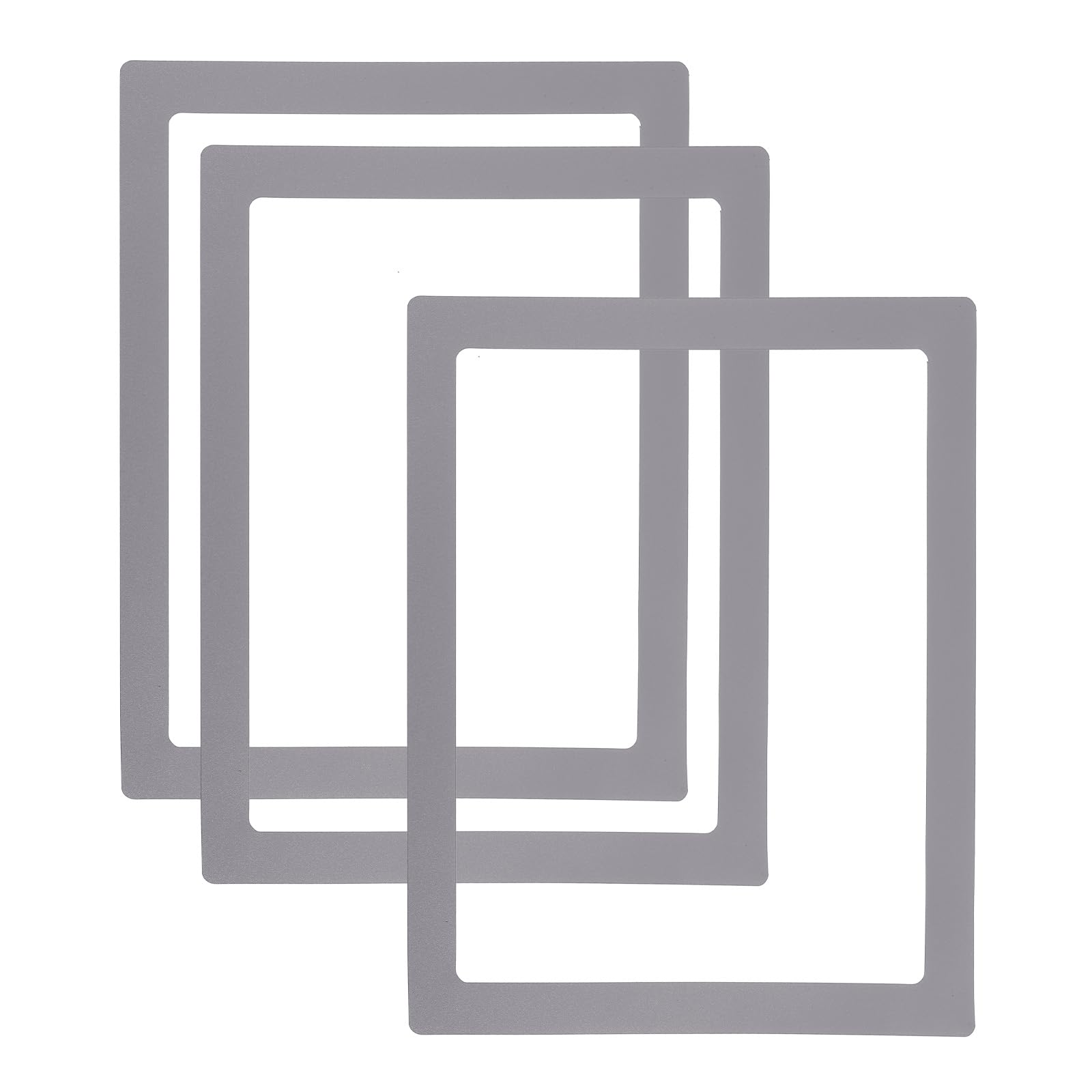 PATIKIL 8x10 Magnetic Picture Frame, 3pcs Magnetic Frame Magnetic Photo Frames Reusable for Refrigerator Metal, Grey