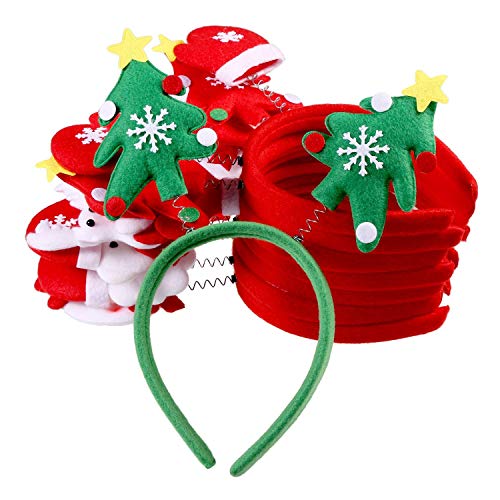 VintageBee 8 Pcs Christmas Headband Headwear Hair Band Boppers Hoops Hair Accessories for Christmas Party Supplies - Thumbnail 3