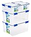 IRIS USA WSB-SS/LD Ziploc WeatherShield 16 and 60 Quart Storage Box, Clear, 4 Pack