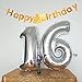 KEYYOOMY 40 In Silver Number 16 Balloons