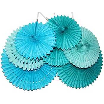 LG-Free 10inch 12inch 16inch Paper Tissue Fans Decorations Set Party Honeycomb Fans Kit Wall Backdrop Decoration for Birthday Nursey Wedding Bridal Shower Baby Decoration Hanging Fans (7pcs, Style2)