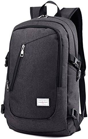 Business Slim Laptop Backpack, College Backpack, Water Resistant Computer Backpack w/ USB Charging Port, Lightweight Travel Bag Fits UNDER 17 Laptop / Computer (Black)