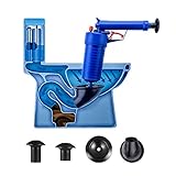 Air Power Drain Blaster gun, High Pressure Powerful Manual sink Plunger Opener cleaner pump for Bath Toilets, Bathroom, Shower, kitchen Clogged Pipe Bathtub(Blue)