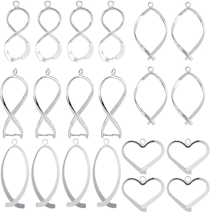 CHGCRAFT 2Pcs 5 Styles Brass Pinch Bails Ice Pick Pinch Clip Clasp for Jewelry Necklace Bracelet Making DIY Crafts