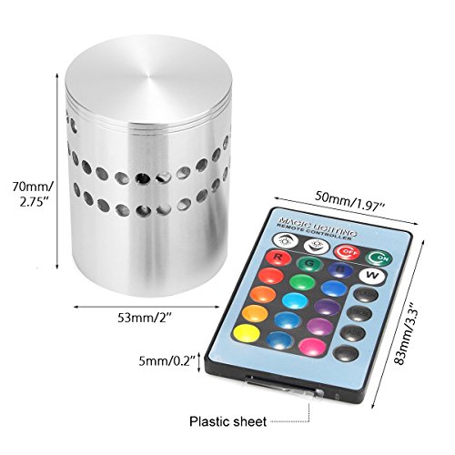 Rambling RGB Spiral LED Wall Light Ceiling Lamp 3W Wireless Remote Control Hole Surface Install Dimm - //coolthings.us