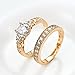 WuBeFine Plated 18K Gold One Pair of AAA Zircon Engagement Ring