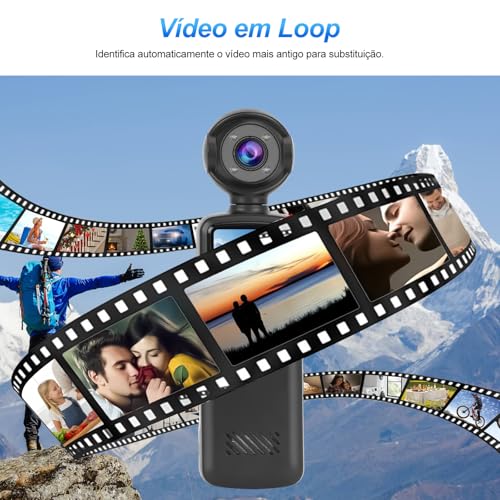Mini Câmera Portátil, Câmera de Ação HD 1080P de Bolso 180 ° Câmera Esportiva Wifi Rotativa para Esportes Ao Ar Livre, Ciclismo