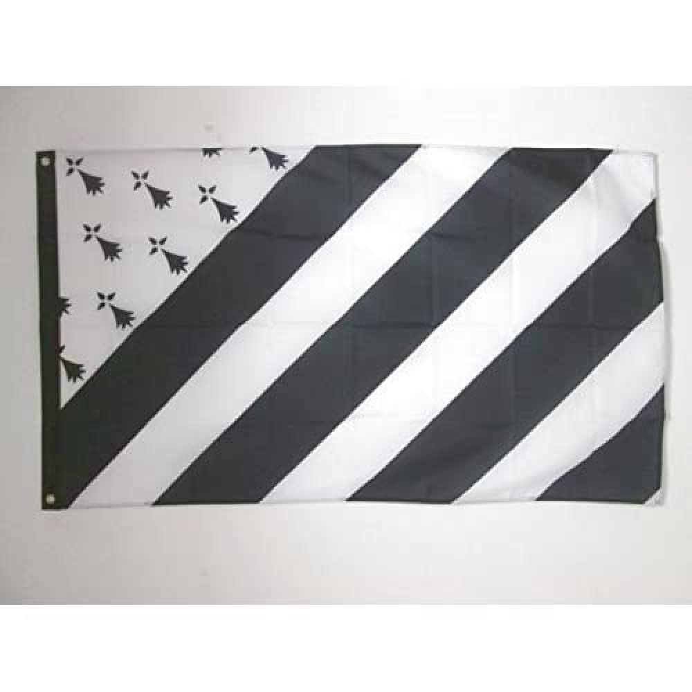 AZ FLAG - Brittany Big Gwenn Flag - 3x5 Ft - 100D Polyester Bretagne Banner with Two Metal Grommets - Fade Resistant - Vivid Colors - 3' x 5' Feet - 150x90 Cm