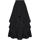 SCARLET DARKNESS Long Skirts for Women 2026 Ruffled Chiffon Flowy Renaissance Maxi Skirt