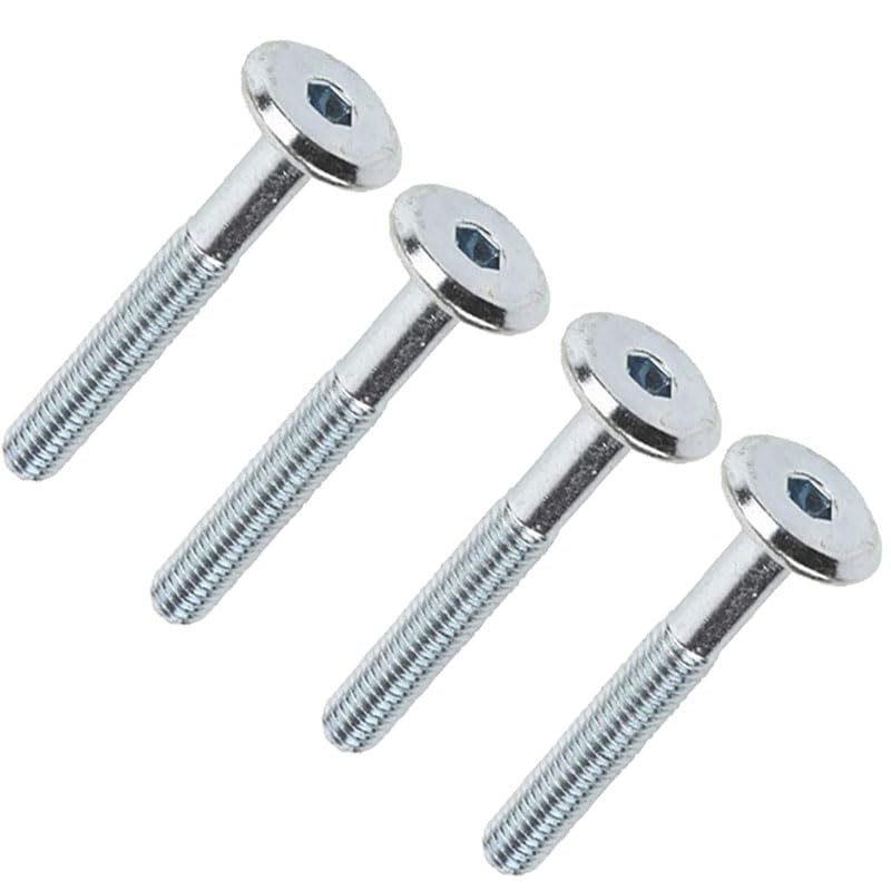 KBSA® M8 (8mm) Joint Connector Bolts Barrel Bolts Hex Allen Key Socket Flat Head Bed Furniture Joint Connecting Screws Bright Zinc Plated M8 x 100mm (Pack of 4)