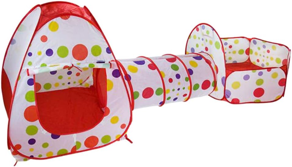 Kikier Baby Tent Crawling Tunnel, Crawling Tunnel Tent House and Ball Pit Set Baby Theater Tent Play House