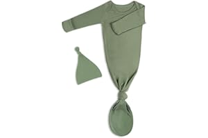 Baby Noah Newborn Knotted Gown for Boy Girls, Newborn Coming Home From Hospital Outfit, Baby Tie Gown Nightgown