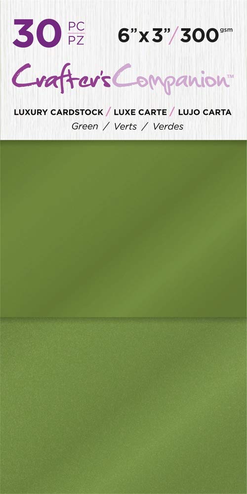 Crafter's Companion 6x3 Luxury Pack (30 Sheets) Cardstock, Green