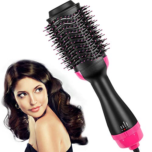 Hair Dryer Brush,Hot Air Brush, One Step Hair Dryer & Volumizer, Styler for Straightening, Curling, Salon Negative Ion Ceramic Electric Blow Dryer Rotating Straightener