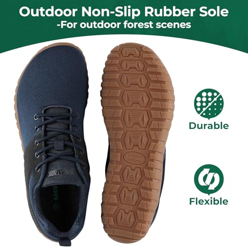 SAGUARO Wish Unisex Barefoot Shoes - Forest Outdoor Wide Toe Barefoot Shoes with Zero-Drop Sole Size 36-48