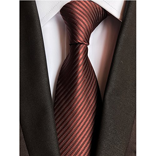 Jeatonge Lot 6 Pcs Mens Ties and 3 Free Tie Clips, Men's Classic Tie Necktie Woven Jacquard Neck Ties Gift box packing (Style 12)