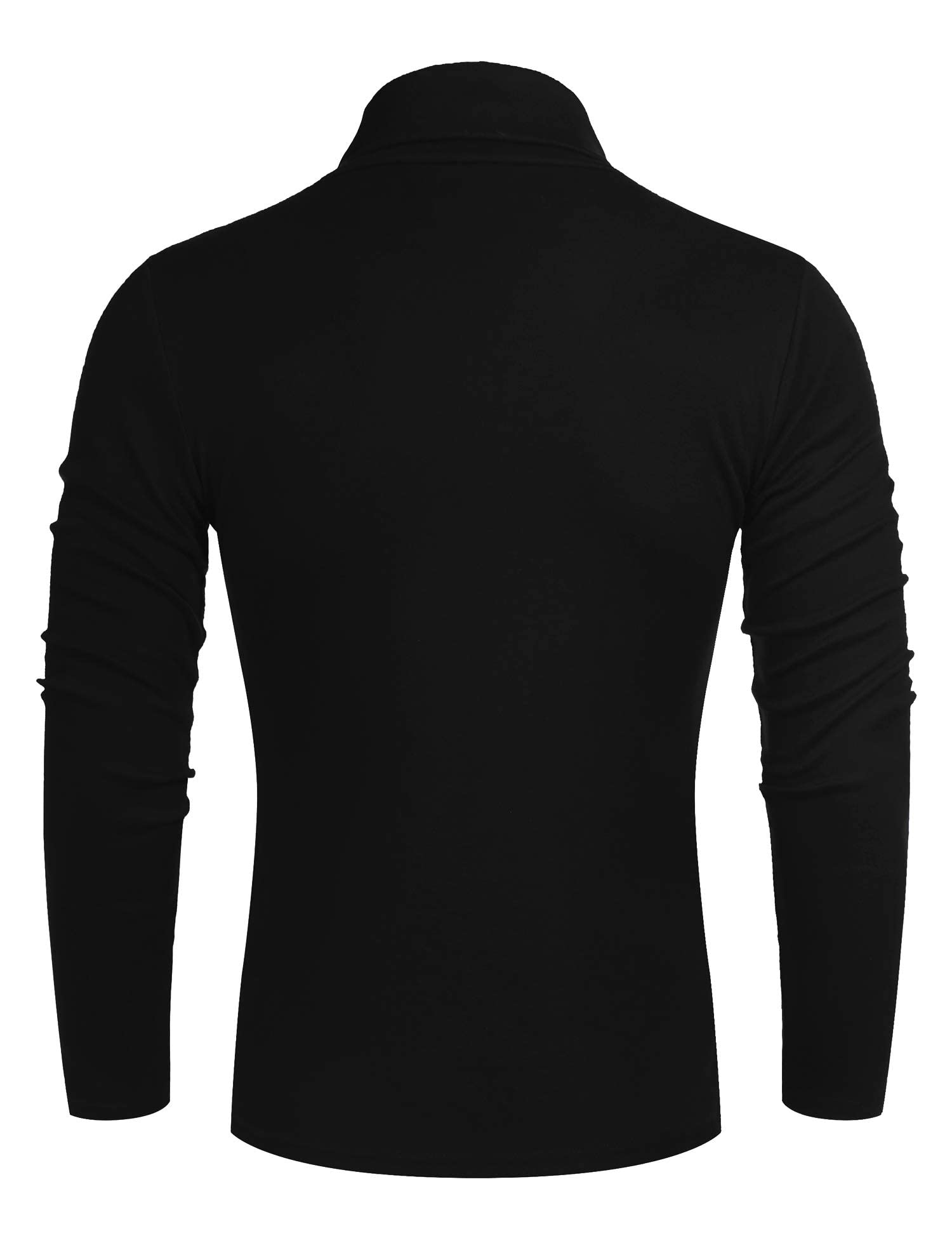 Cegerne Herren Rollkragenpullover Baumwolle Rollkragenshirt Slim Fit Rolli Elastisch Langarmshirts Turtleneck, Schwarz, M 3
