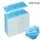 ⭐Futurelove⭐ 100 PCS Disposable Premium Earloop Face Masks, Medical Grade Face Mask,Hypoallergenic Thick 3-Ply Cotton Filter, Bacterial Filtration Over 99.5%,Protect Yourself from Dust, Flu and Pollen
